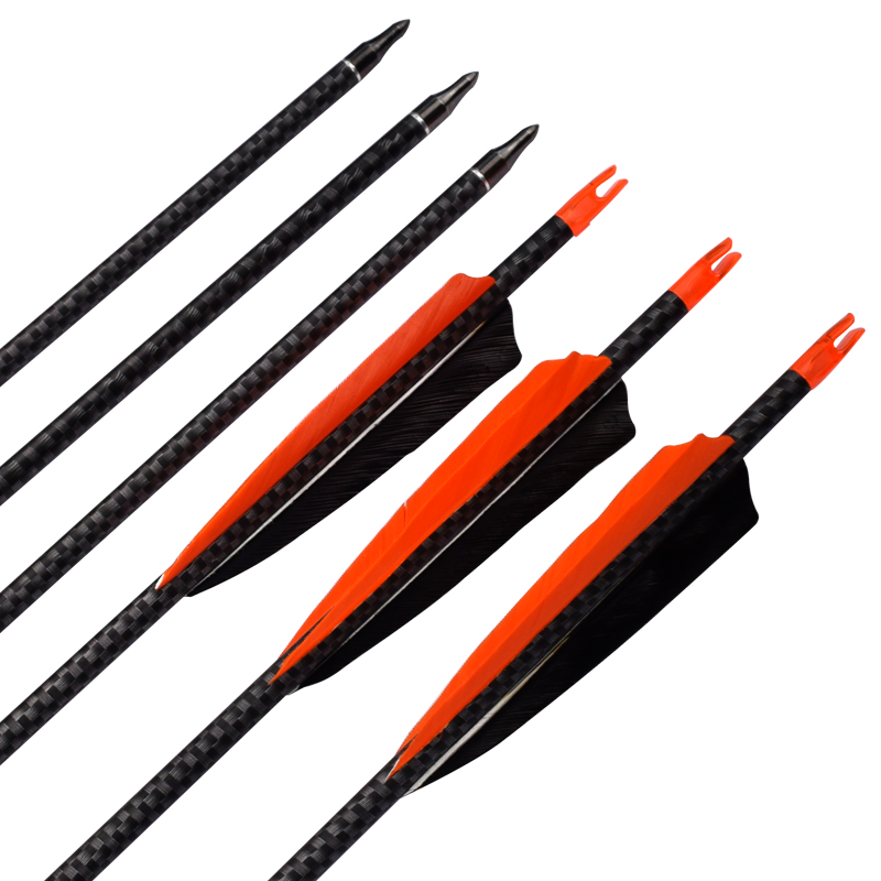 Elong Outdoor 110245 ID6.2MM SP500 3K Freccia in carbonio con piuma di tiro con l\'arco che tiro usando
