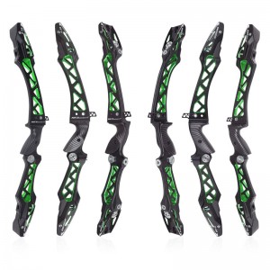 Elongarrow 25inches RH/LH nero e verde colore misto Recurve Bow Risers